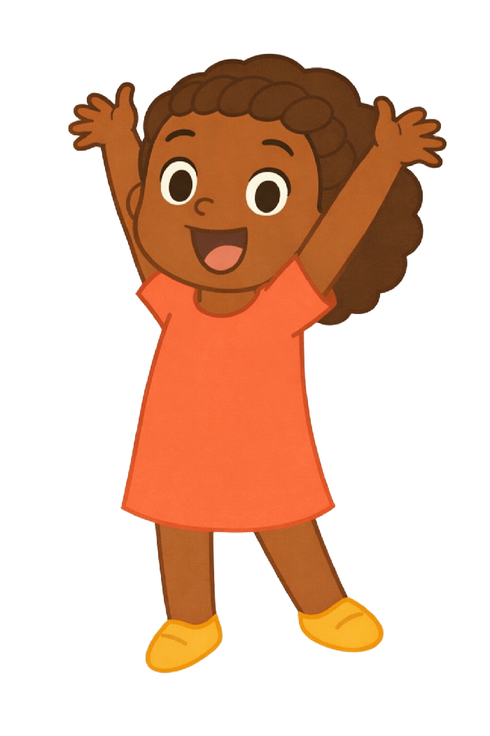 Mascote do Criando Mini Bilíngues sorrindo